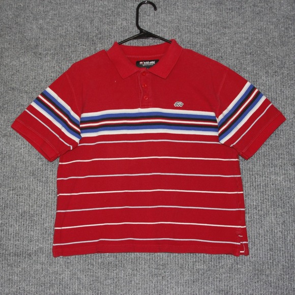 Ecko Unltd Other - Ecko Unltd Kids‎ Red Striped Short Sleeve Polo Shirt Size Large Y2K Retro